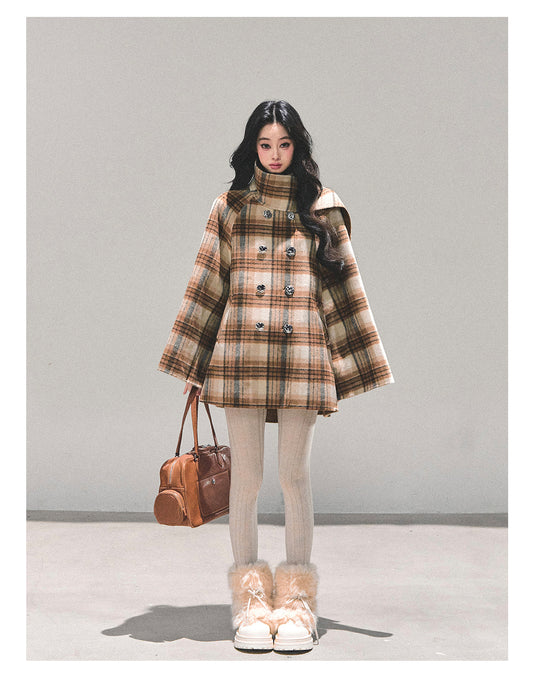 ShaoYeYan Hidden Grid Secret Wool Coat