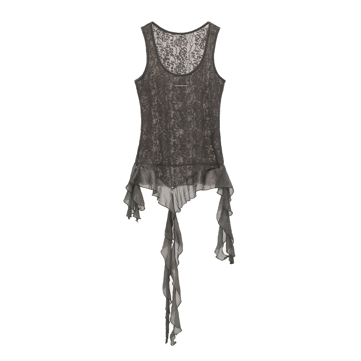 MAMC Asymmetrical Ribbon Lace Camisole
