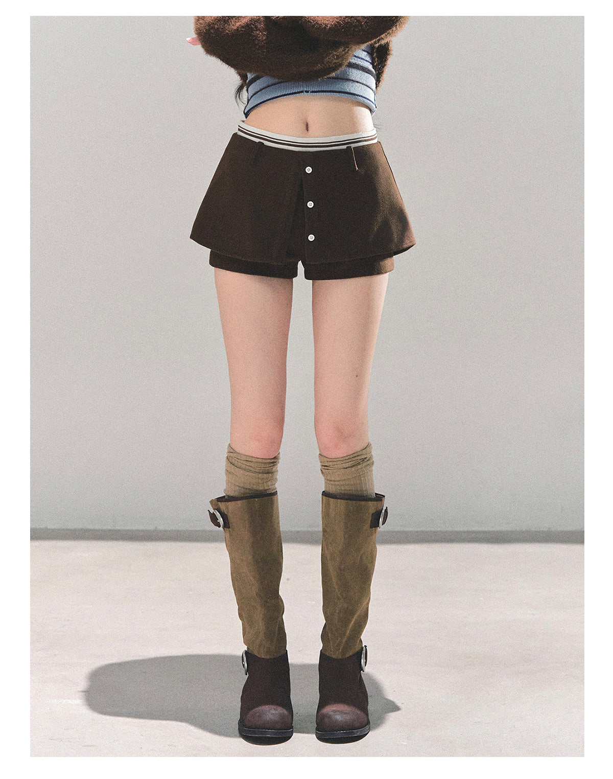 ShaoYeYan Korean Girl Vibe A-Line Skirt Pants