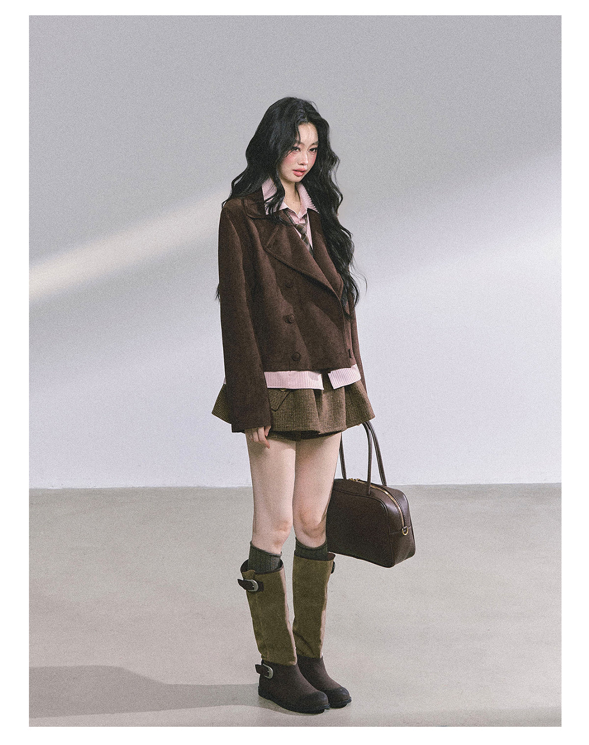 ShaoYeYan British Drama Trench Fake Two-Layer Blazer