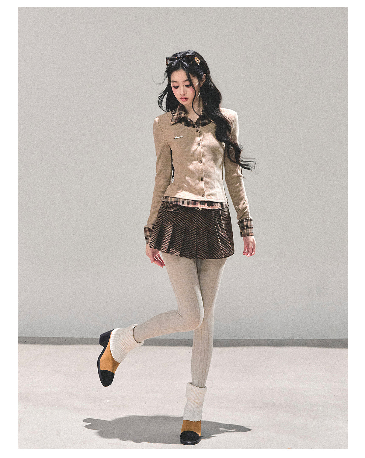 ShaoYeYan Moss Whispers Fake Two-Layer Knit T-Shirt