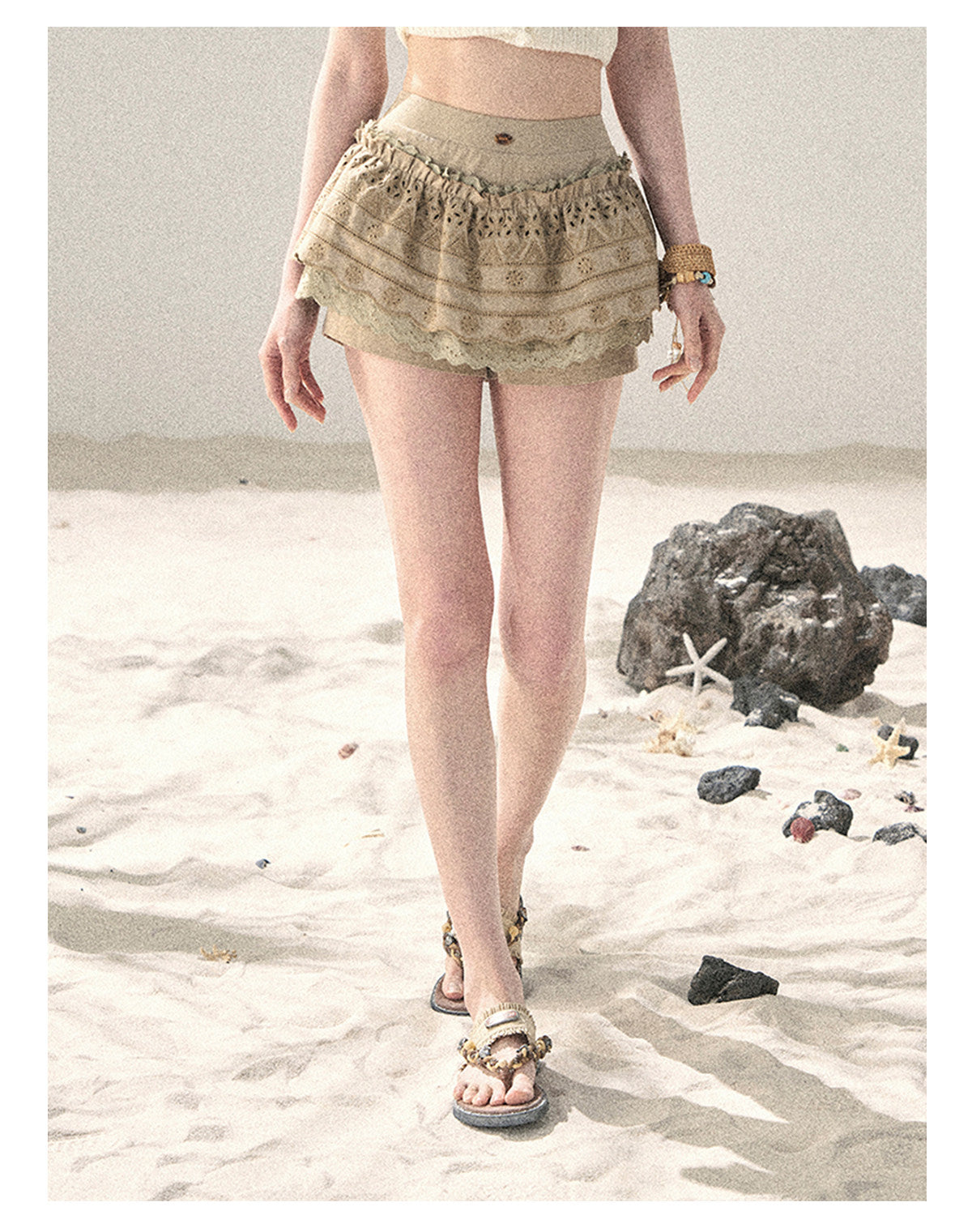 ShaoYeYan Aomalm Fragmented Light & Shadow French Hollow Puff Skirt
