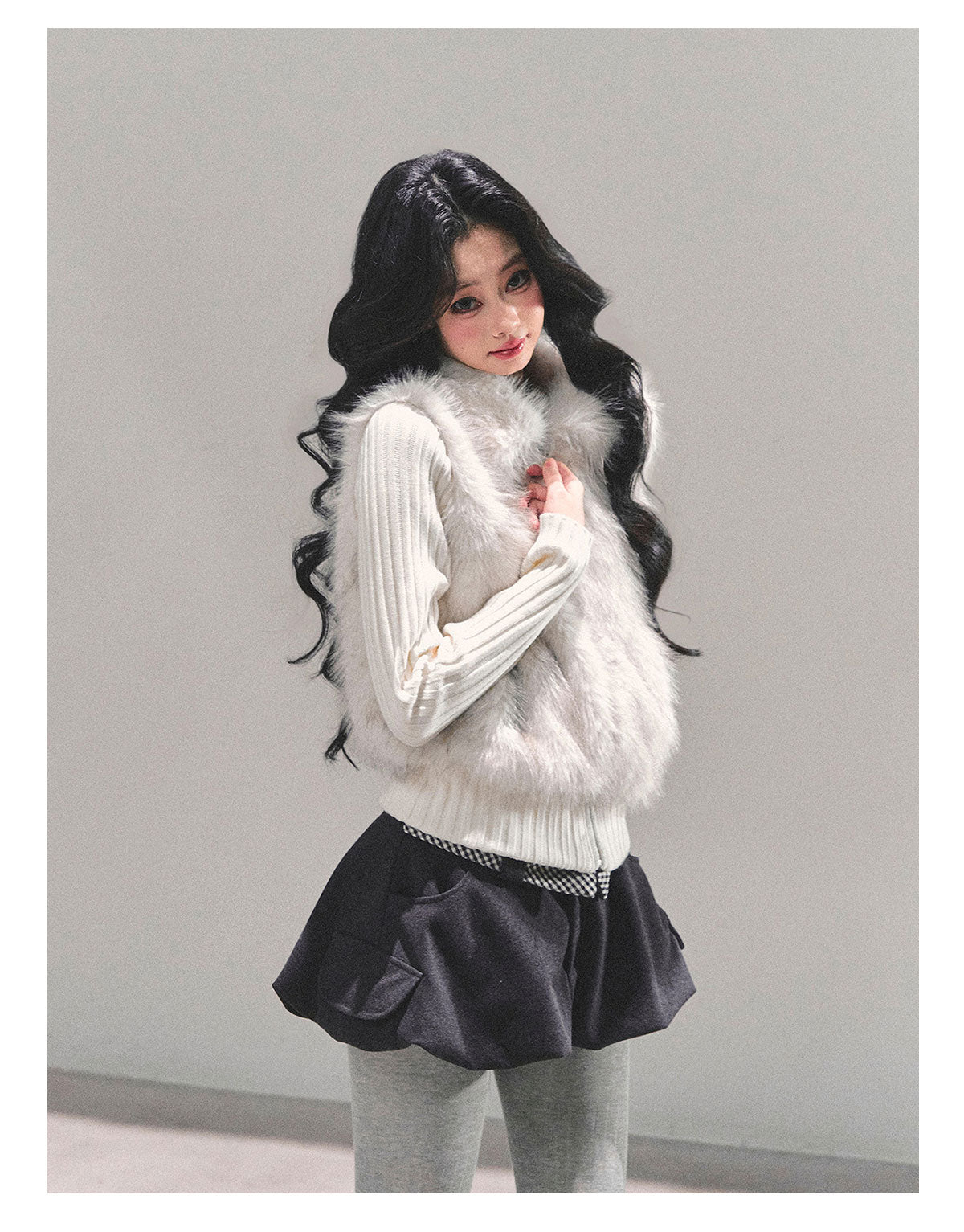 ShaoYeYan Soft Landing Fake Two-Layer Knit Coat