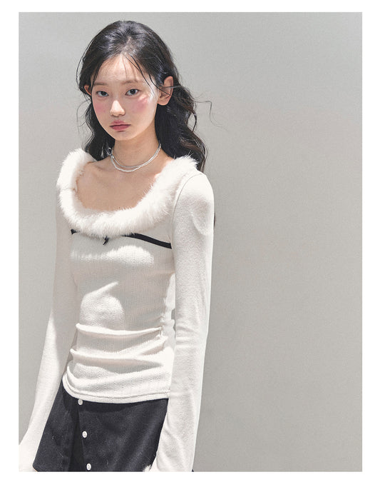 ShaoYeYan Aomalm Hidden in Moonlight Plush Knit T-Shirt