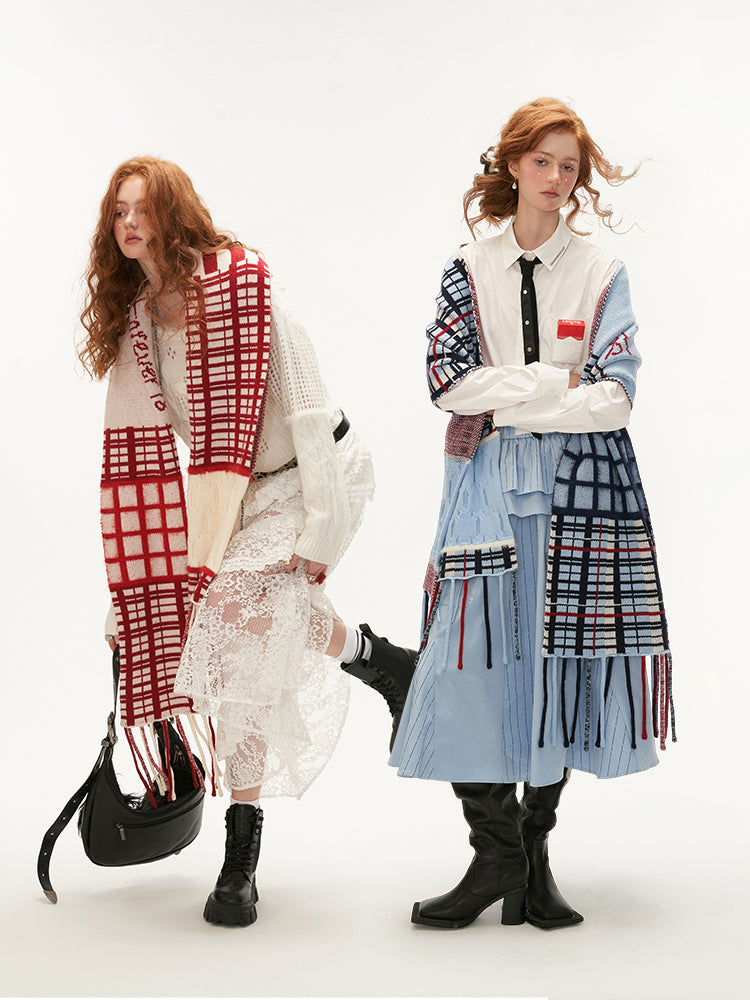MAMC Plaid Fringe Scarf