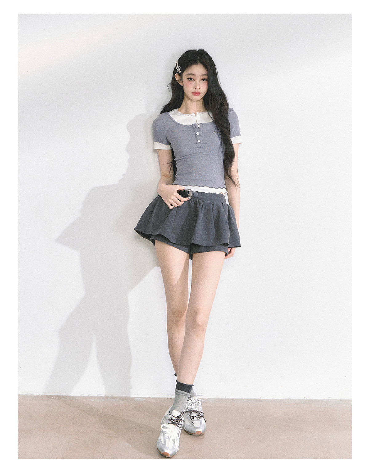 SHAOYEYAN Liliana Fake Two-Piece Lace T-Shirt