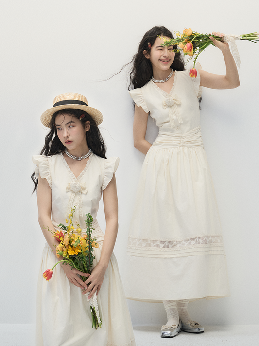ANNATTO 'Moonlight Plume' Cotton Maxi Dress