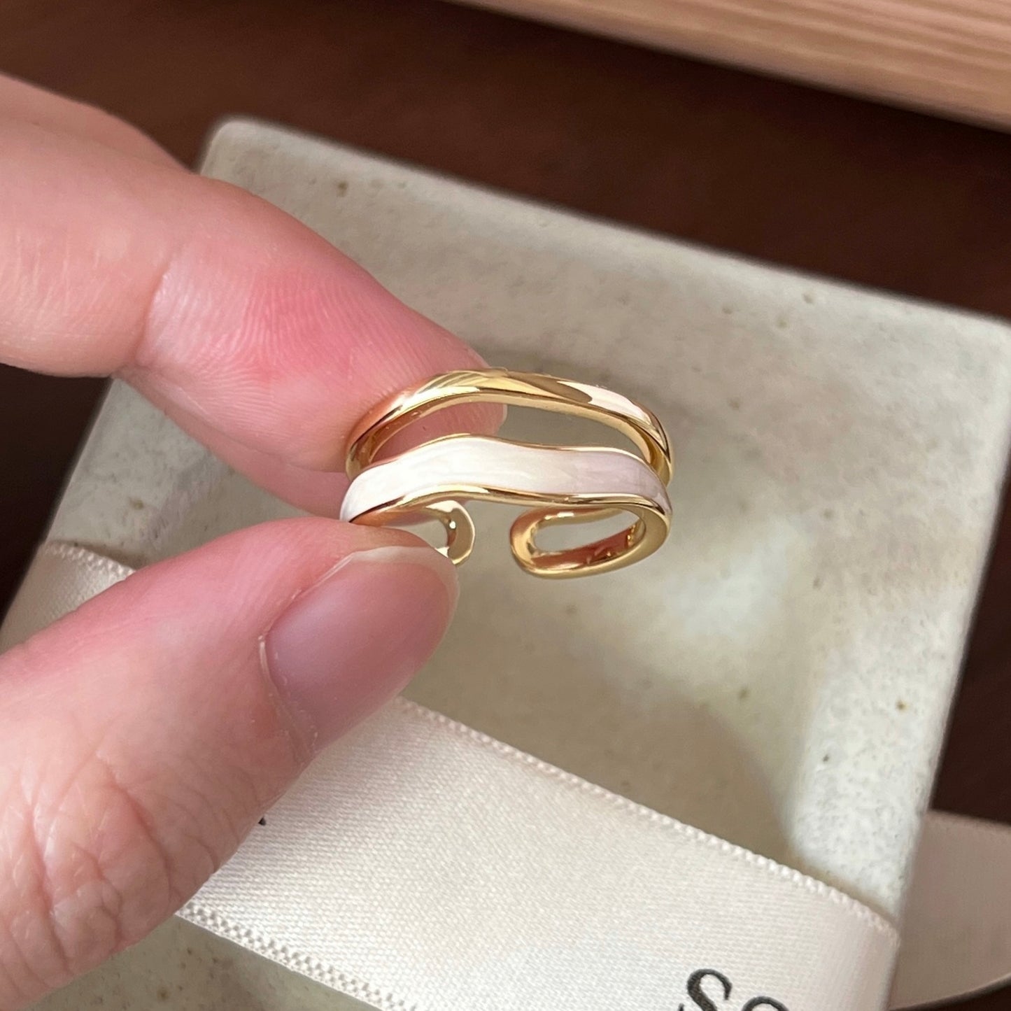 VIGVOG Minimalist Geometric Rings