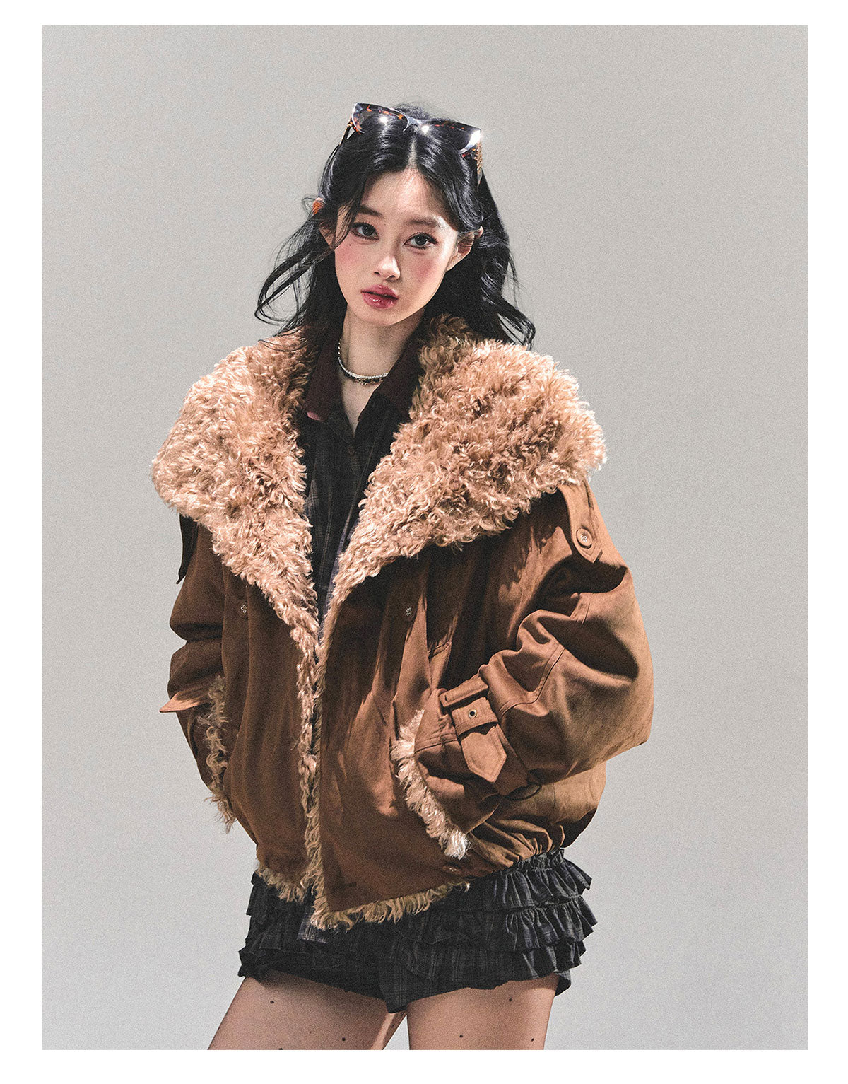 ShaoYeYan Fluffy Winter Lamb Fur Coat