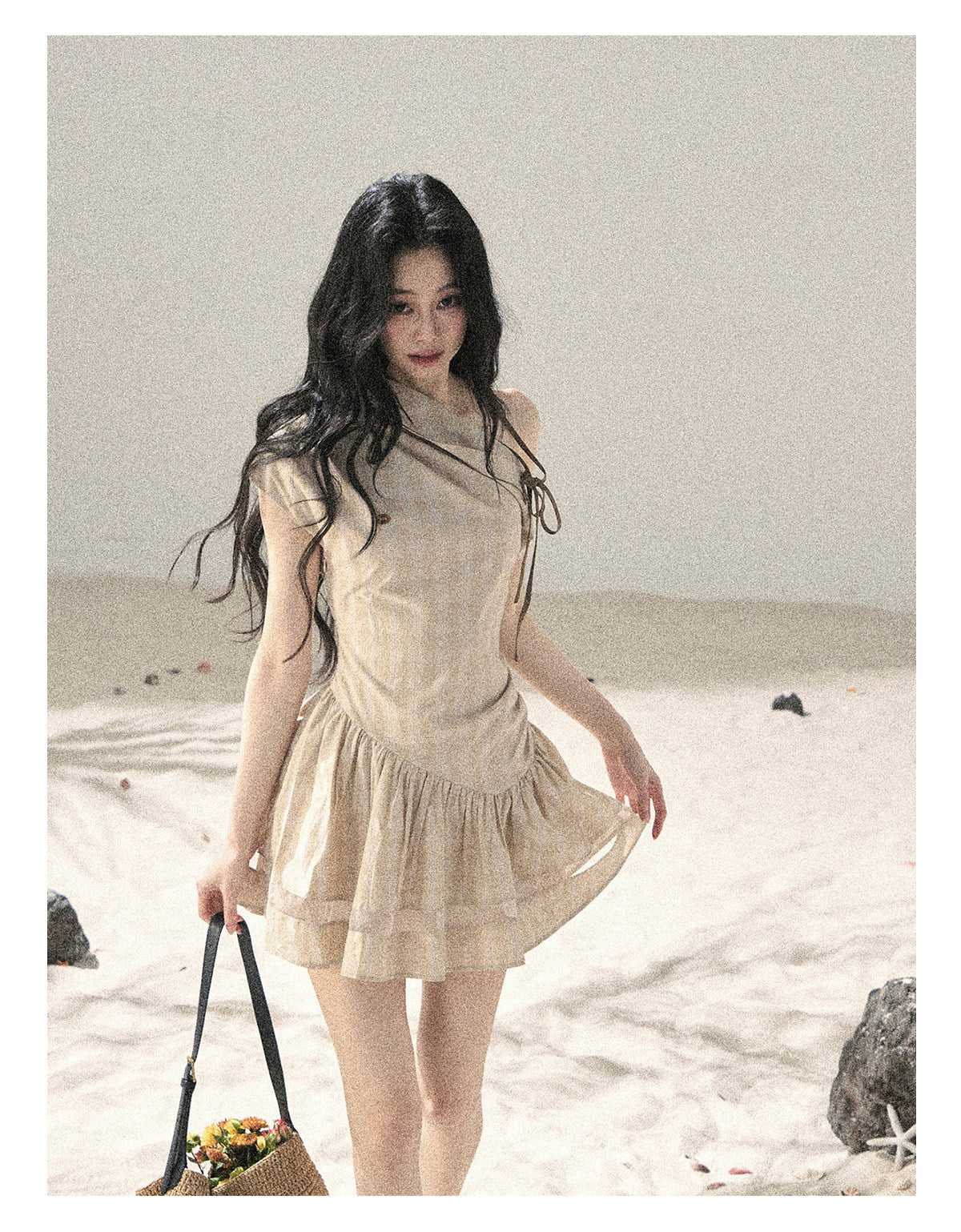 ShaoYeYan Aomalm Traces of the Wind Wasteland Off-Shoulder Dress