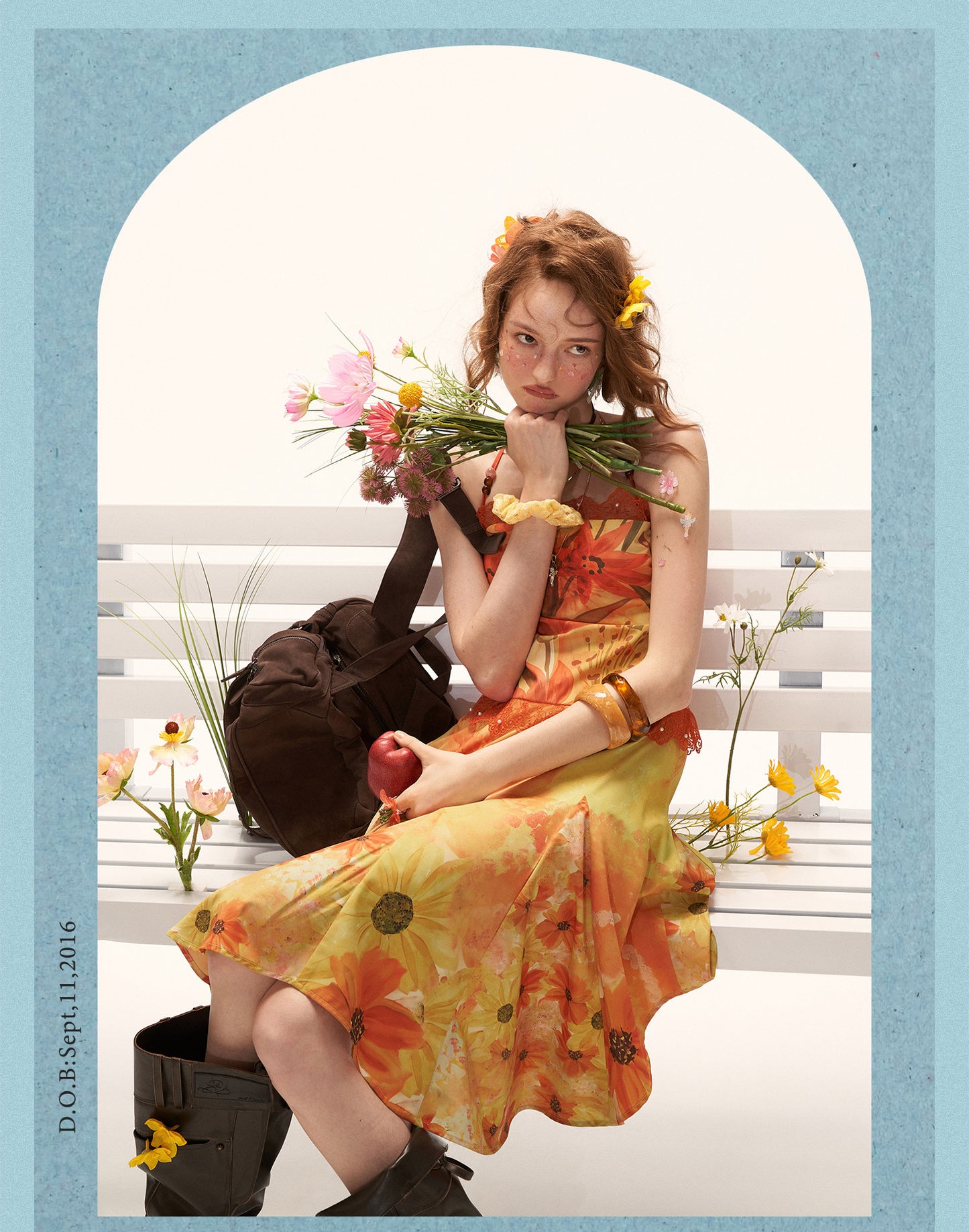MAMC Yellow All-Over Floral Beach Dress