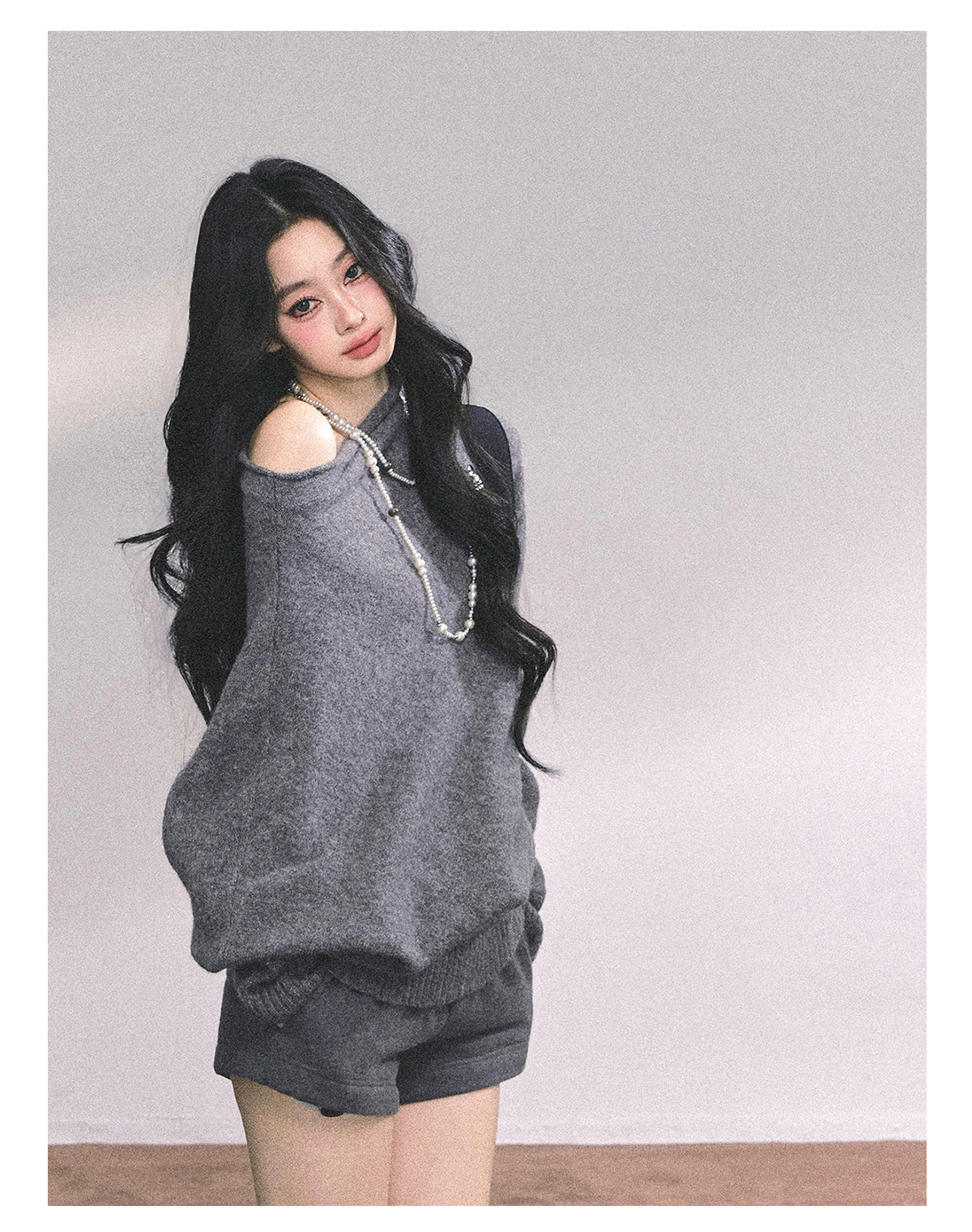 ShaoYeYan Cold Unnie Korean Off-Shoulder Sweater