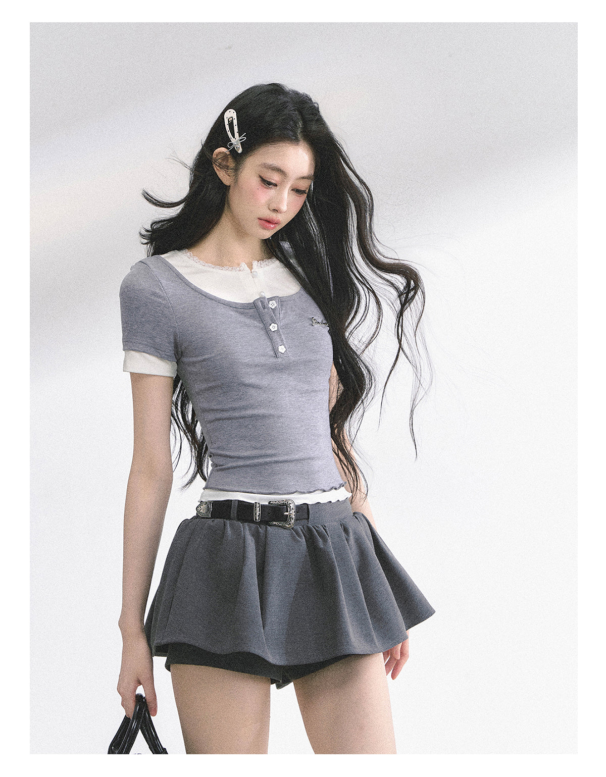 SHAOYEYAN Liliana Fake Two-Piece Lace T-Shirt
