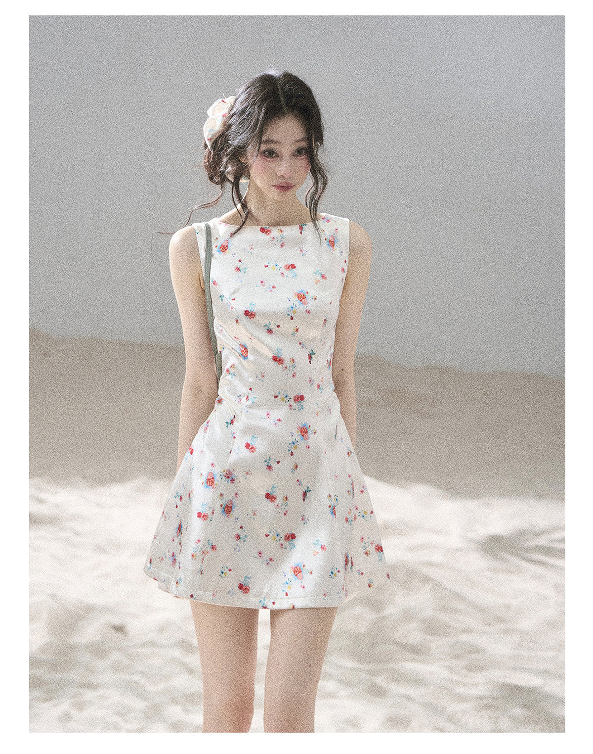 ShaoYeYan Aomalm It Starts With a Bouquet French Floral Satin Dress