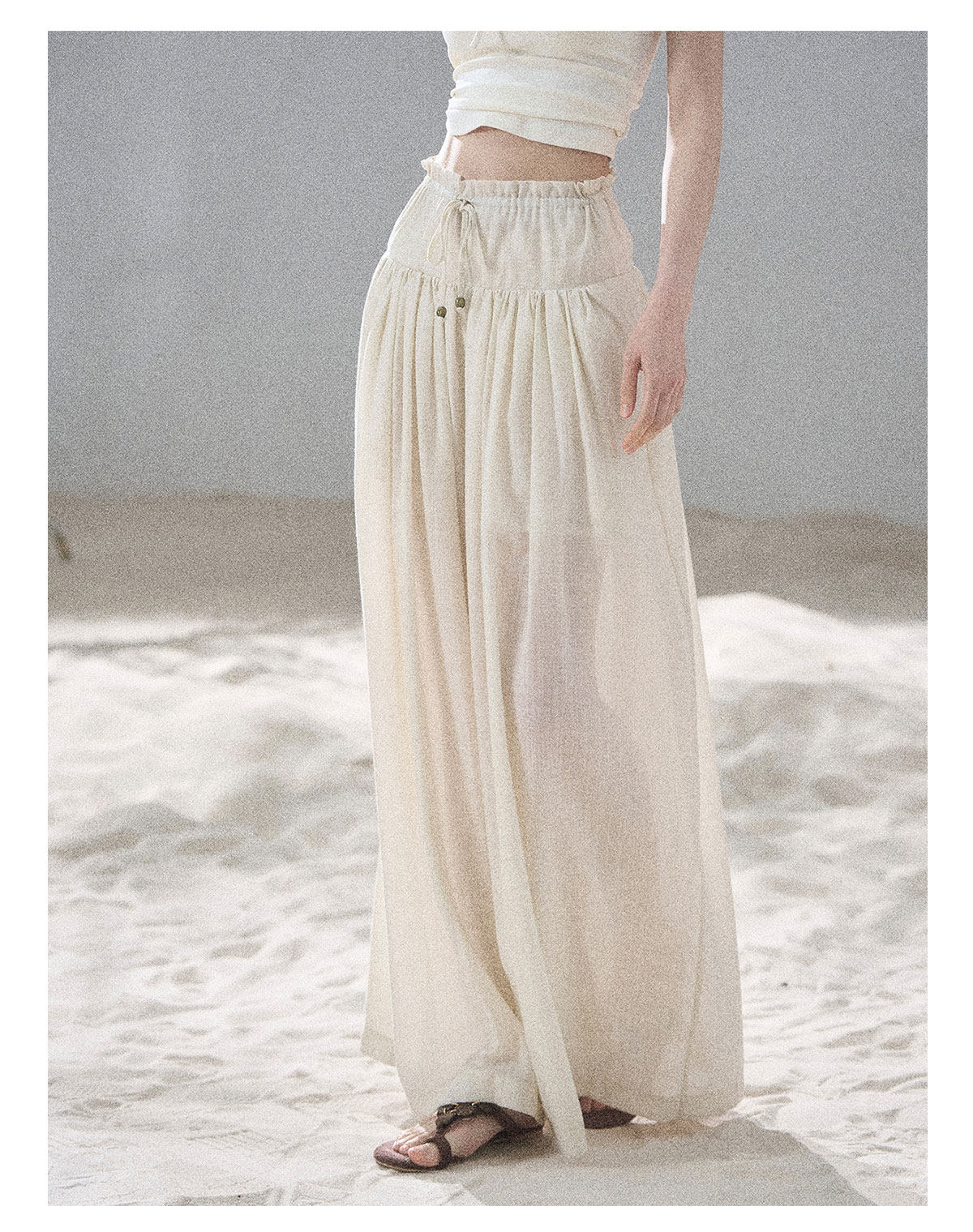 ShaoYeYan Aomalm Watery Clouds Korean Chiffon Wide-Leg Pants