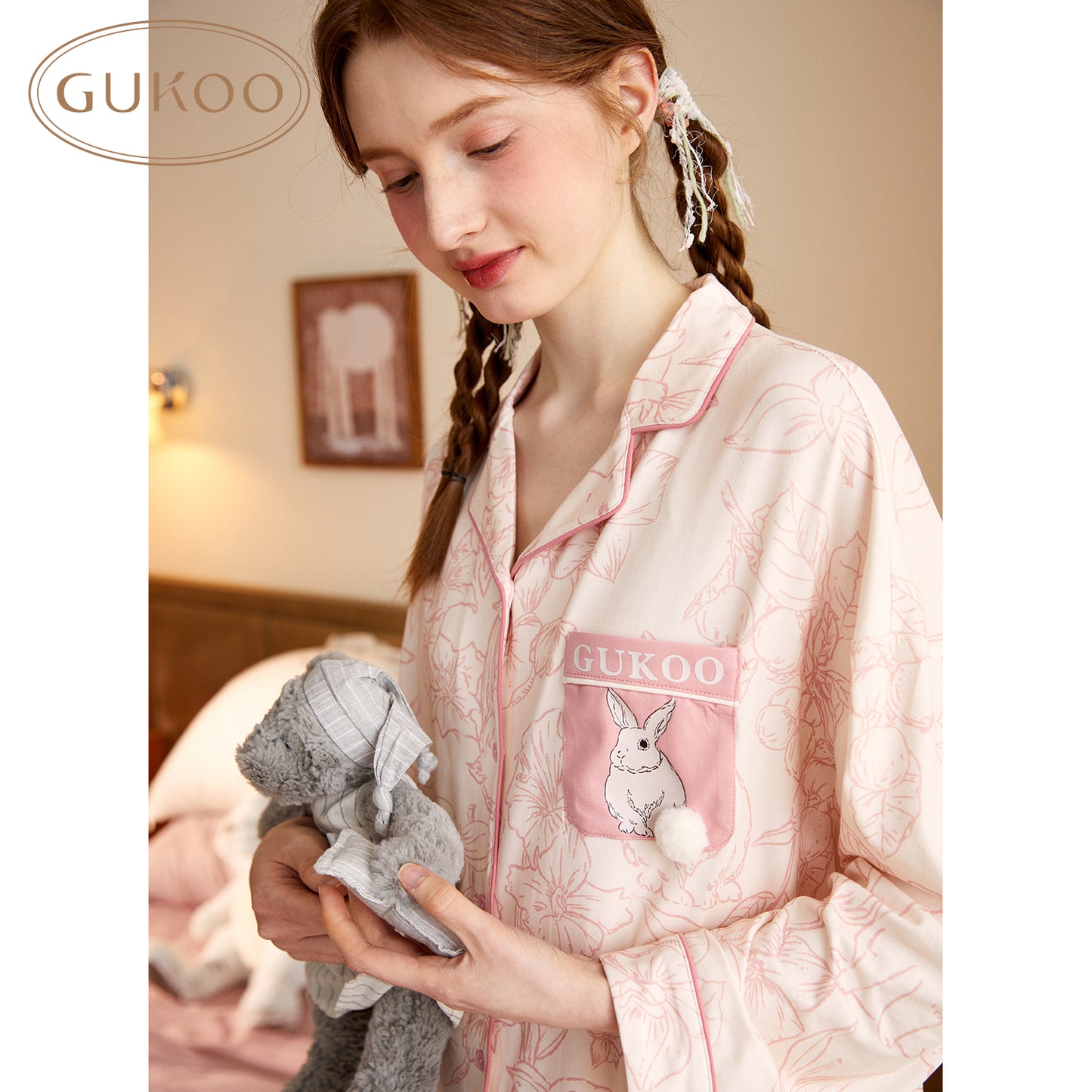 Gukoo Printed Rabbit Sleep Set