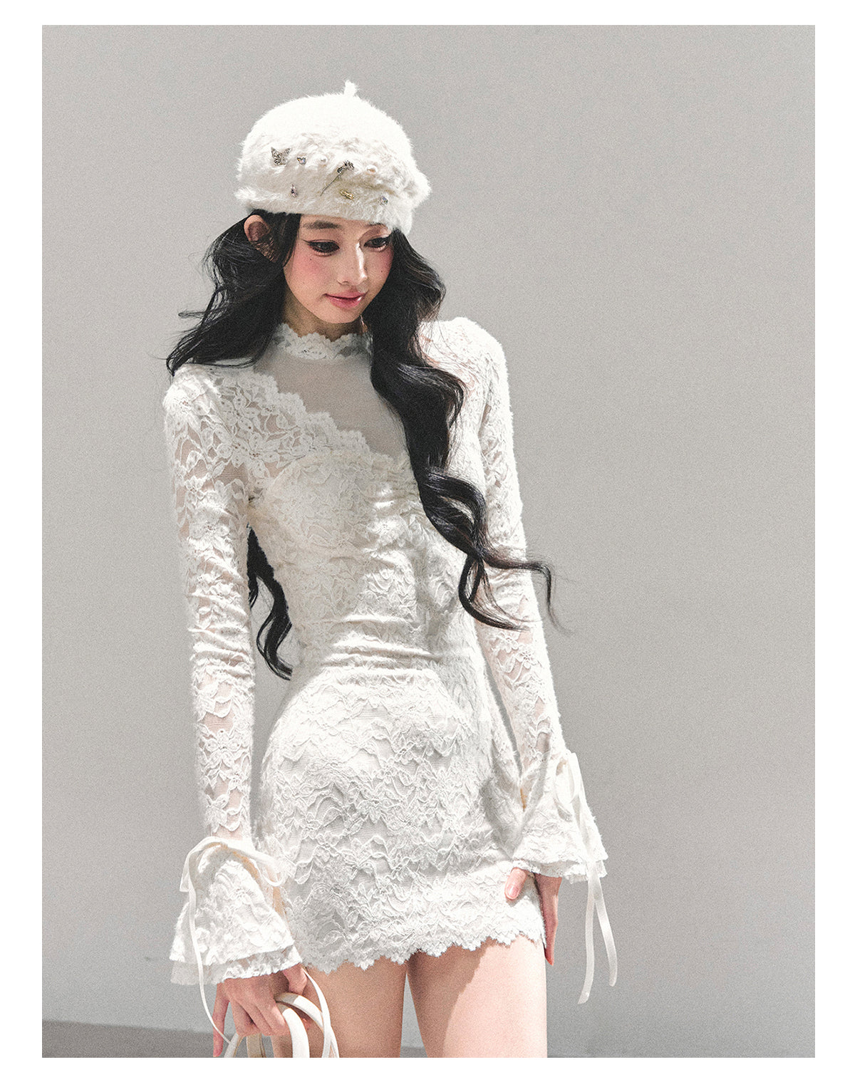 ShaoYeYan Full Moon Moment Long Sleeve Lace Dress