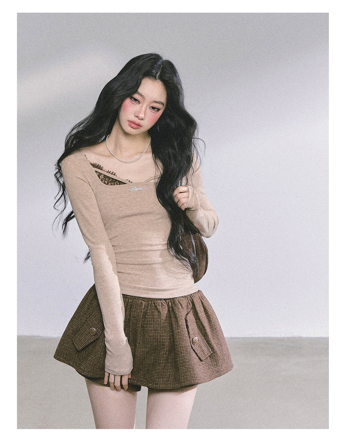 ShaoYeYan Long Sleeve Lace T-Shirt