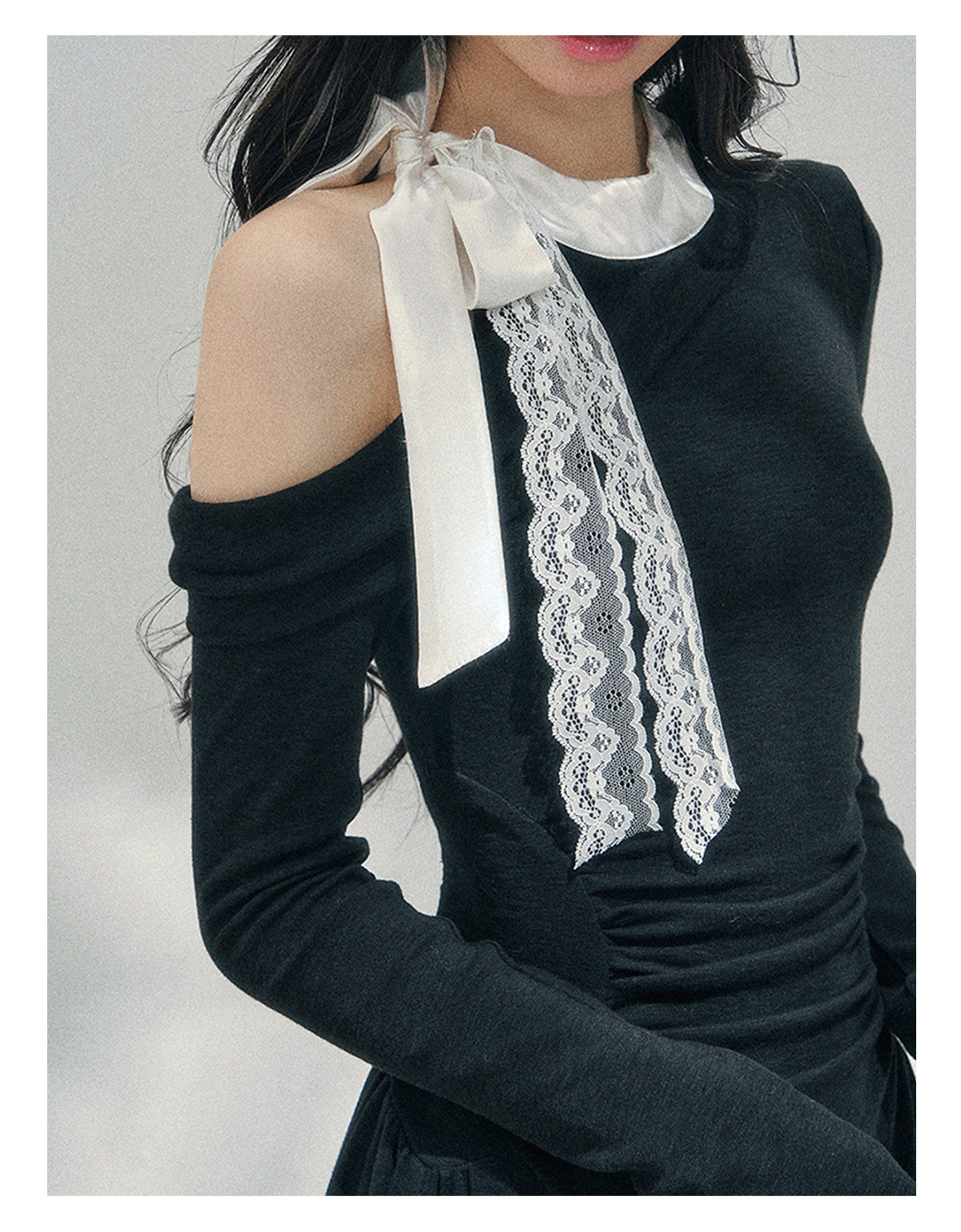 ShaoYeYan Aomalm Lingering Warmth Entwined Off-Shoulder Dress