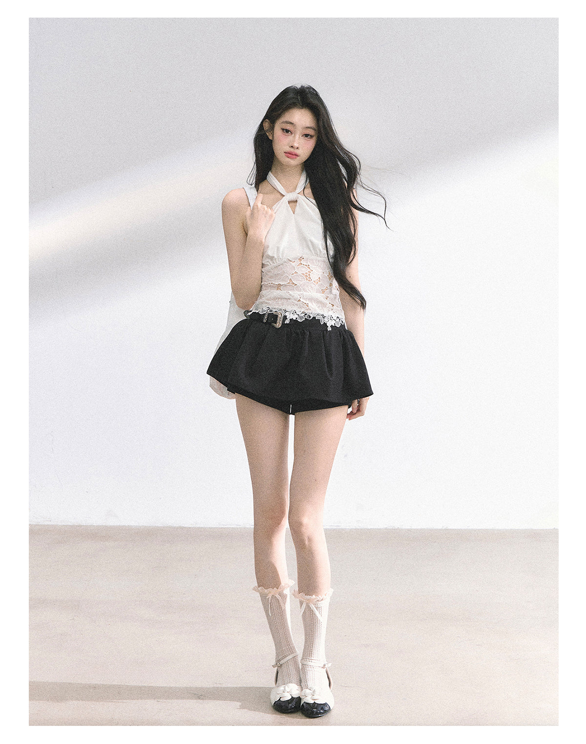SHAOYEYAN French Lace Halter Top