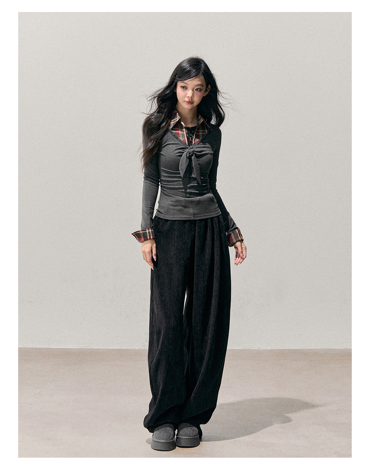 ShaoYeYan Aomalm Firework-Colored Her Fake Three-Layer Knit Top