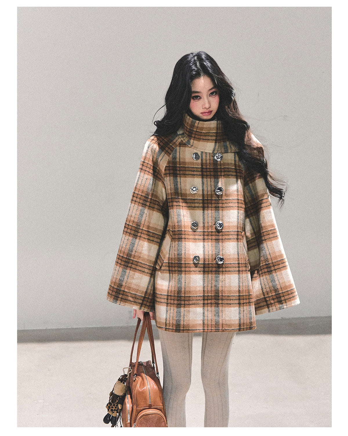 ShaoYeYan Hidden Grid Secret Wool Coat