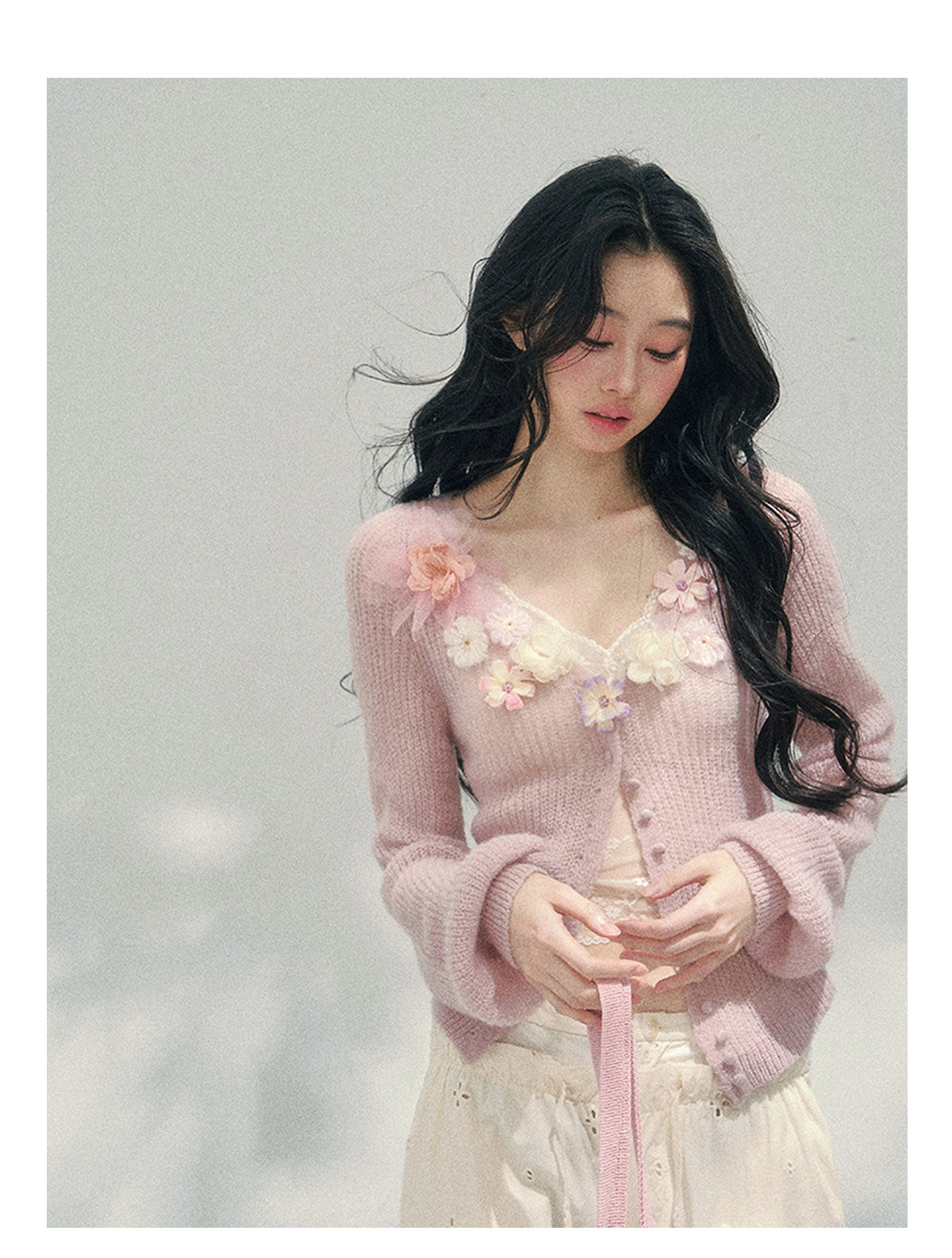 ShaoYeYan Aomalm Soft Spring Breeze 3D Floral Sweater
