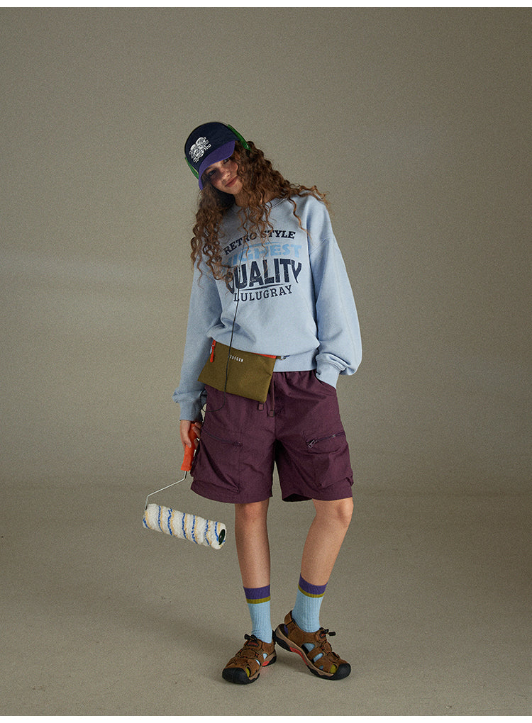 Lulugray Vintage Purple Cargo Shorts