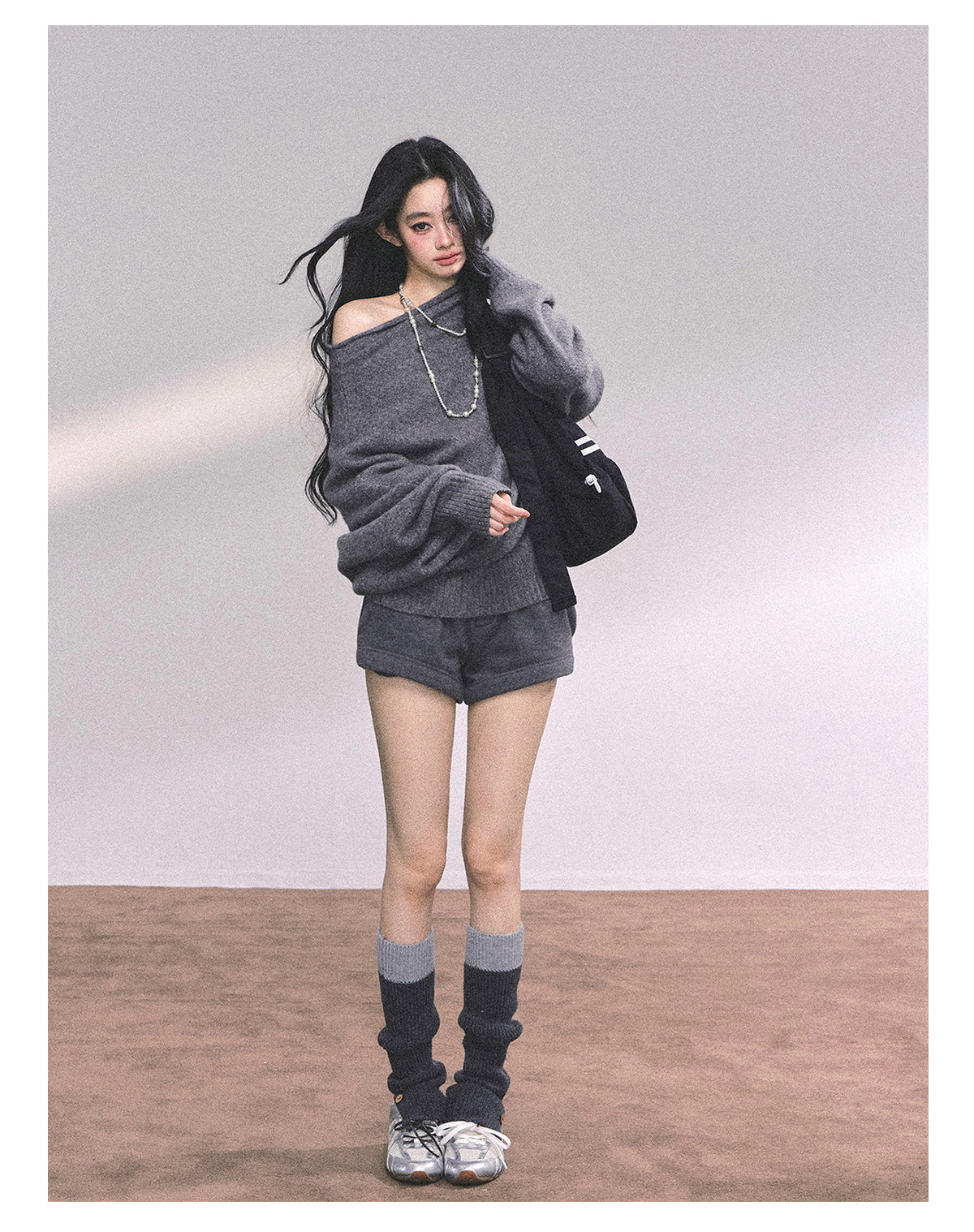 ShaoYeYan Cold Unnie Korean Off-Shoulder Sweater