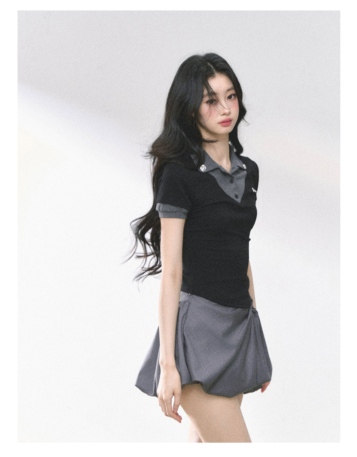 SHAOYEYAN American Style Mock Two-Layer Tee