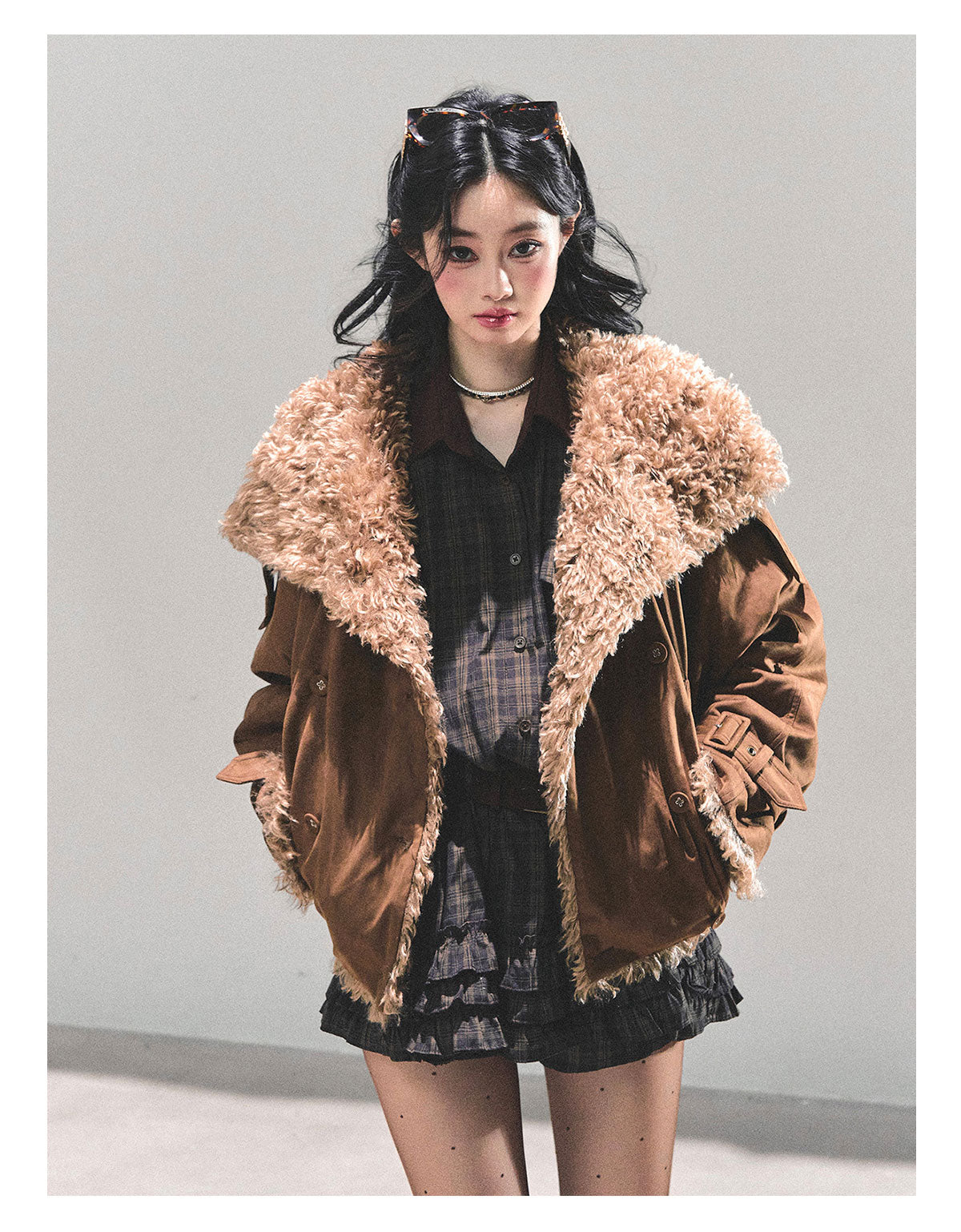 ShaoYeYan Fluffy Winter Lamb Fur Coat