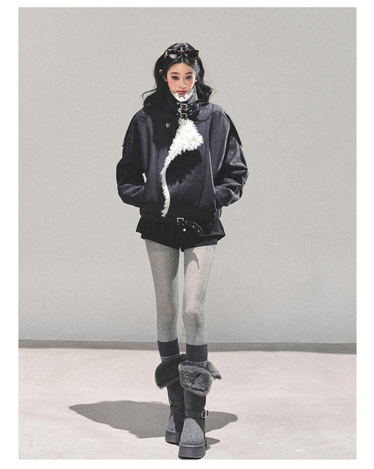 ShaoYeYan Time's Reef Fur-Trimmed Padded Coat