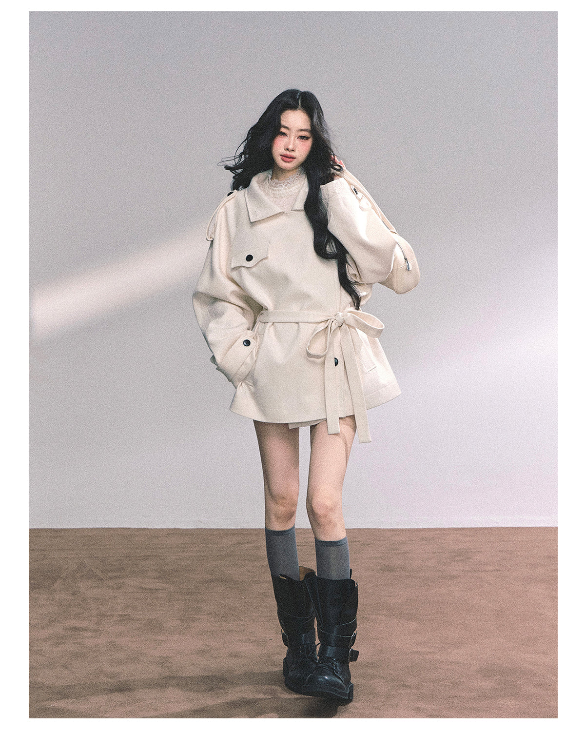 ShaoYeYan Shanghai Socialite British Style Loose Tweed Coat