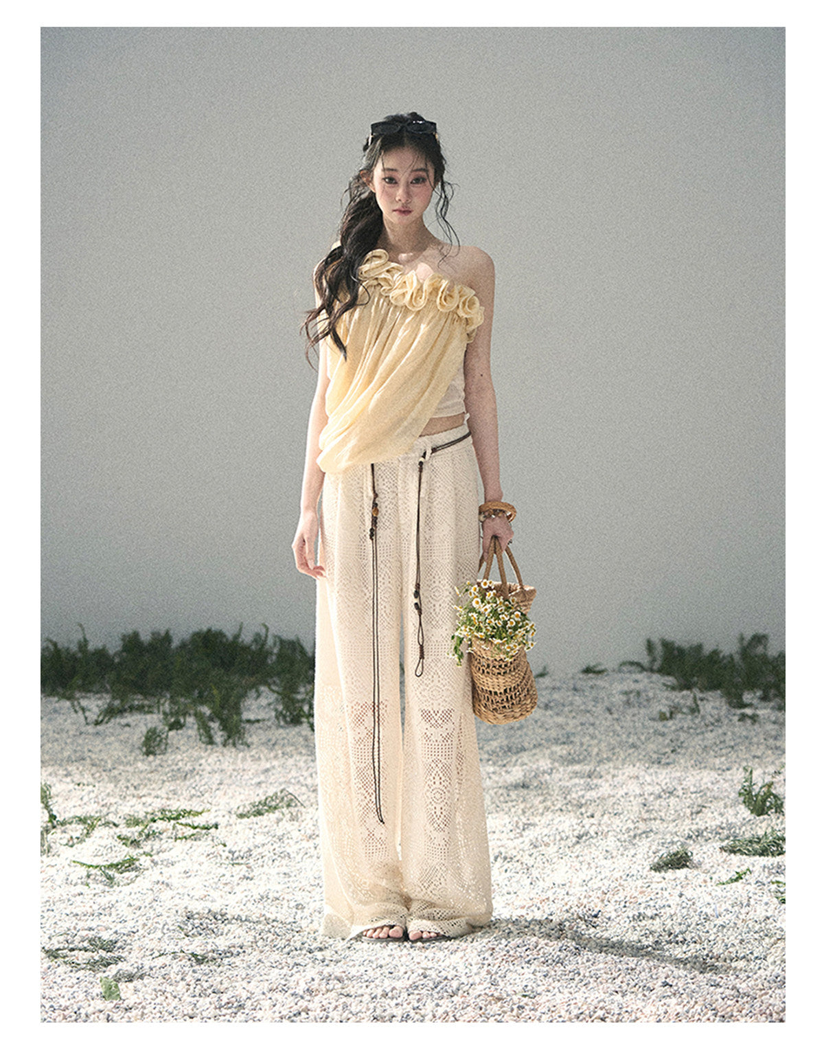 ShaoYeYan Aomalm Strolling Here Korean Casual Wide-Leg Pants