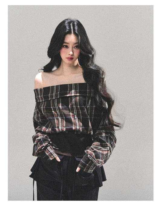 ShaoYeYan Forest Whisper Long Sleeve Striped Shirt