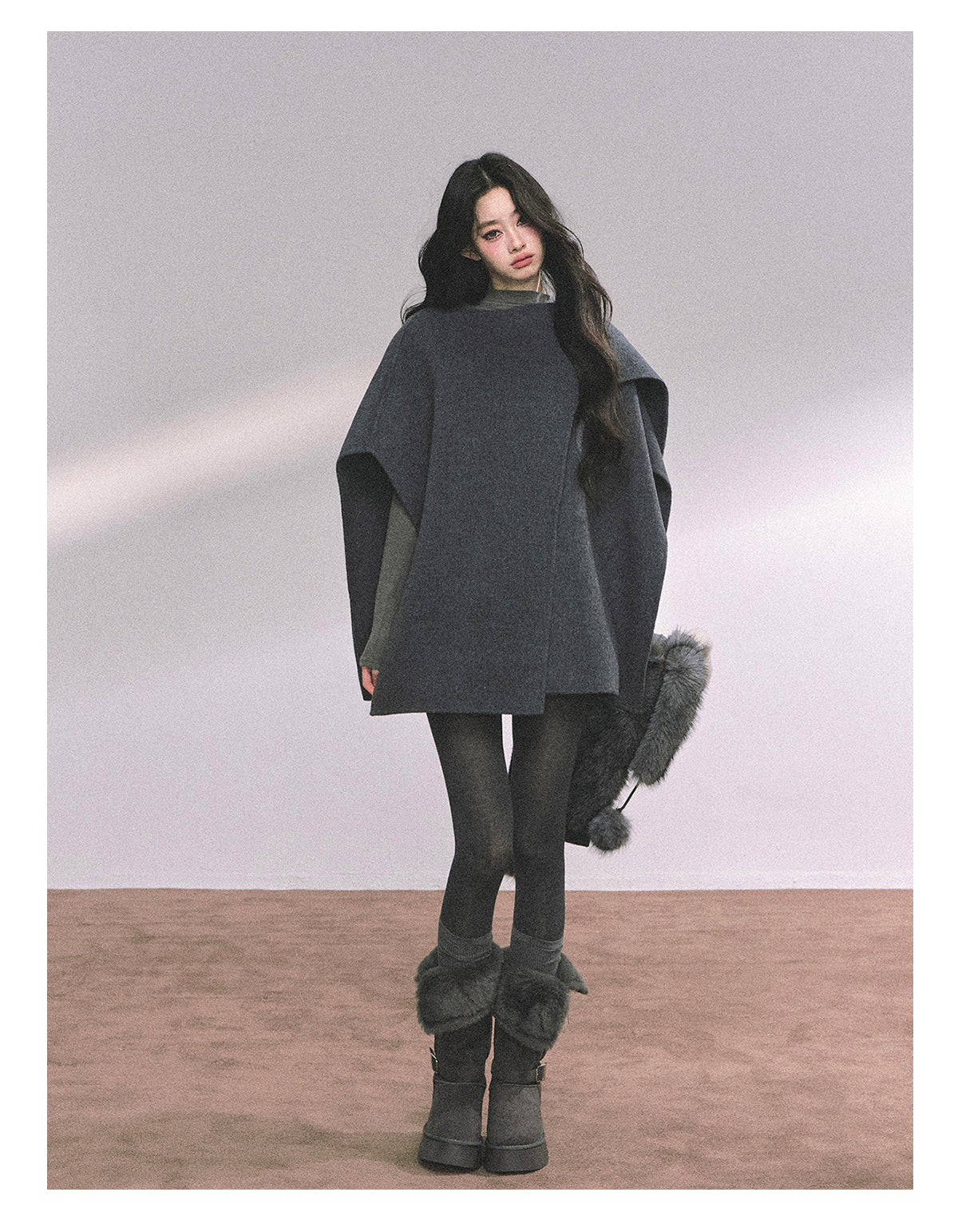 ShaoYeYan Corgi Heiress Premium French Wool Cape Coat