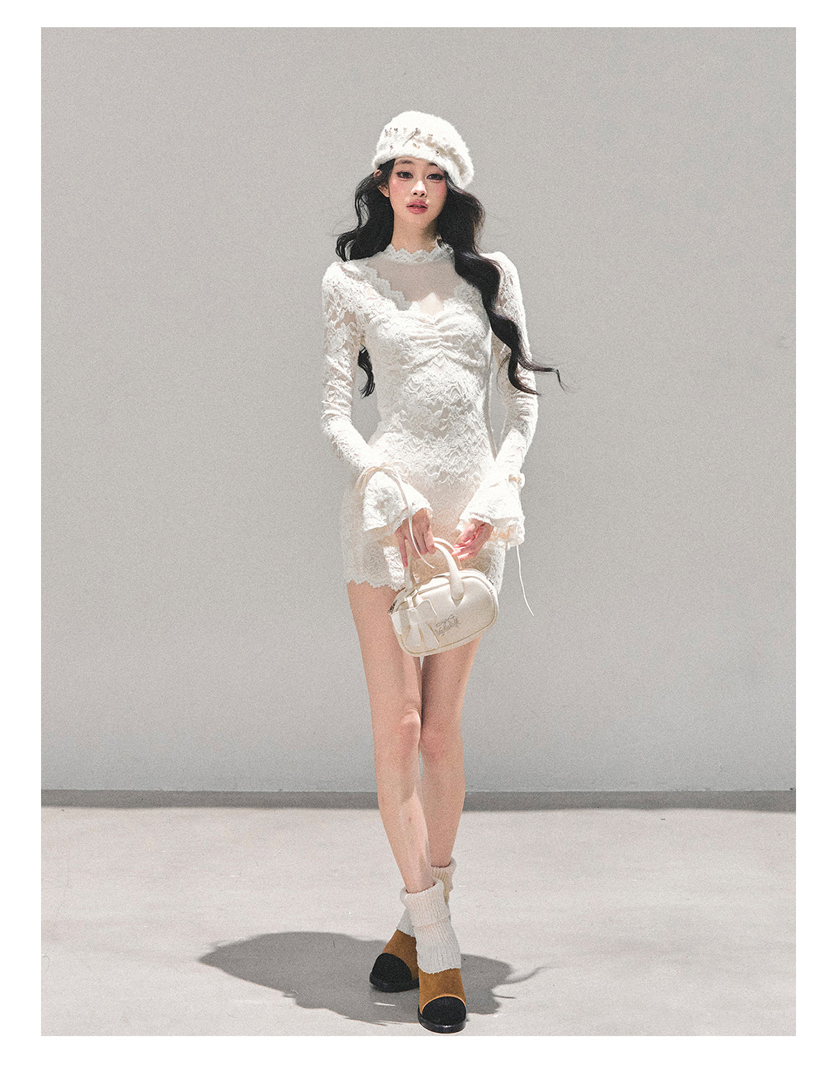 ShaoYeYan Full Moon Moment Long Sleeve Lace Dress