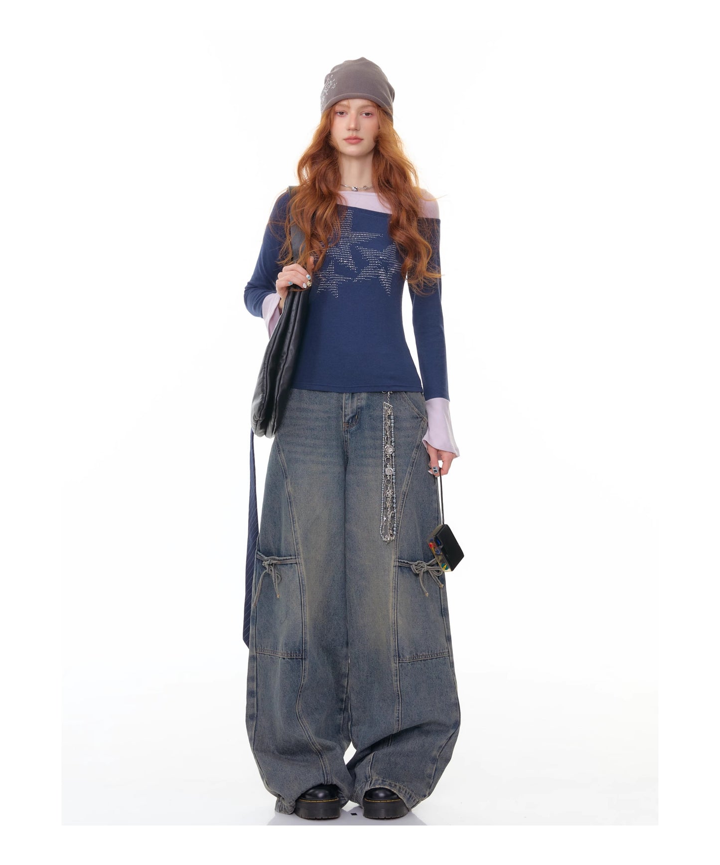 ZiziFei Bow-Detail Denim Pants