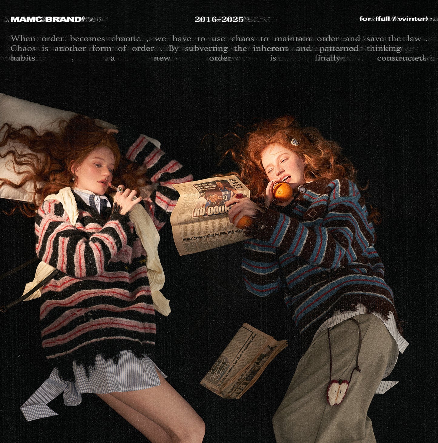 MAMC Star Striped Polo Collar Sweater