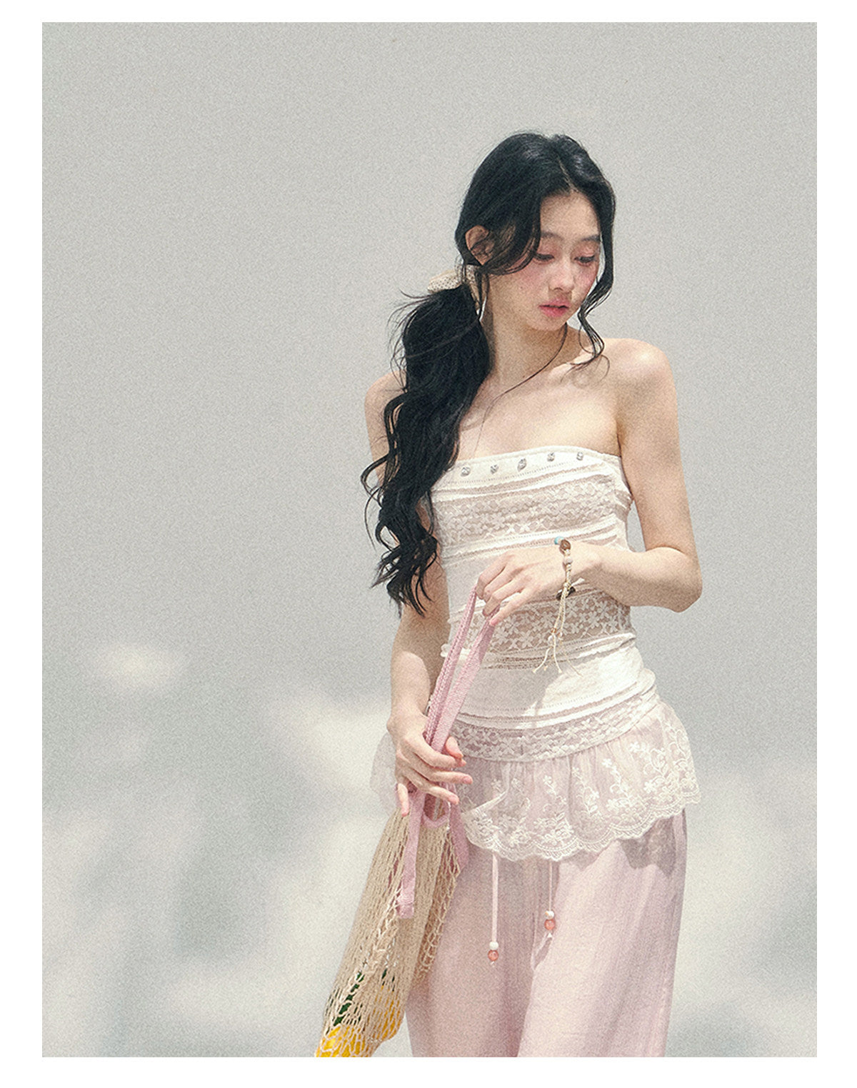 ShaoYeYan Aomalm Misty Muse Sheer Lace Bustier Top