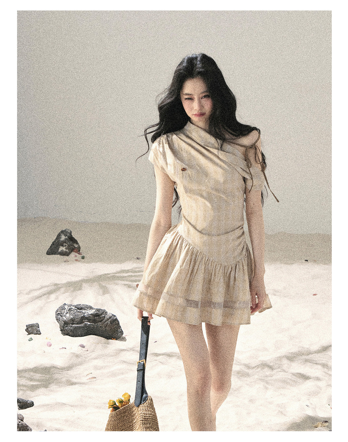 ShaoYeYan Aomalm Traces of the Wind Wasteland Off-Shoulder Dress