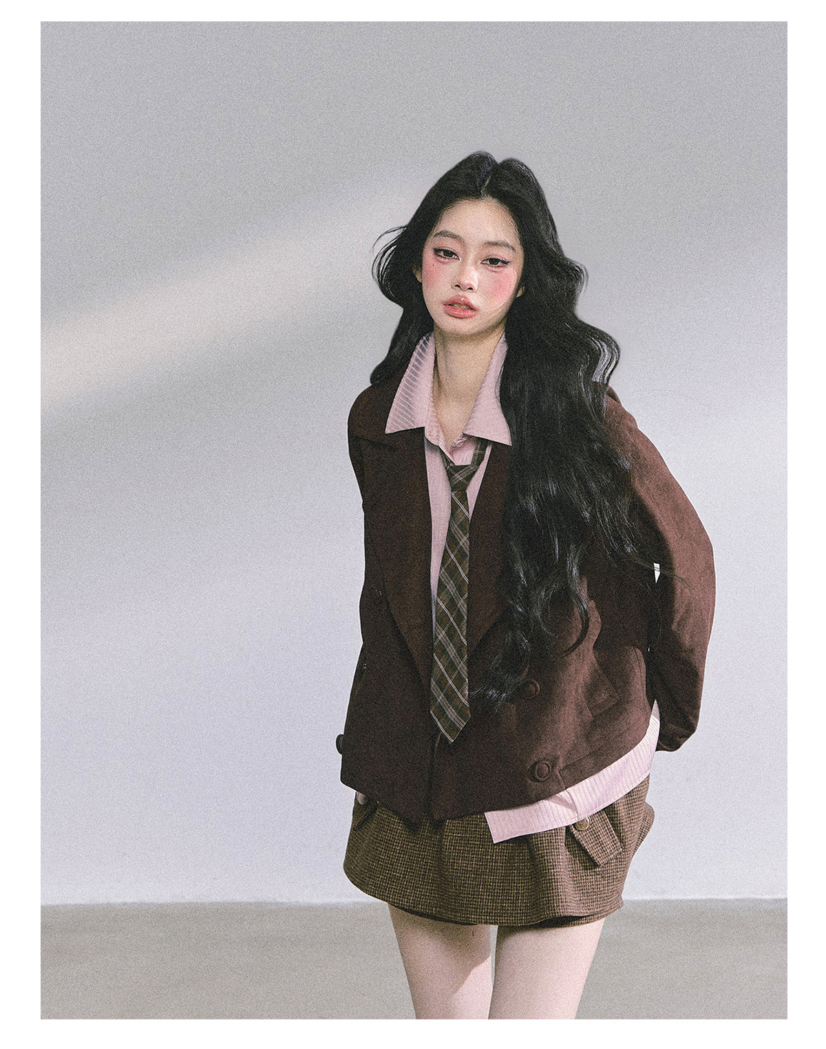 ShaoYeYan British Drama Trench Fake Two-Layer Blazer
