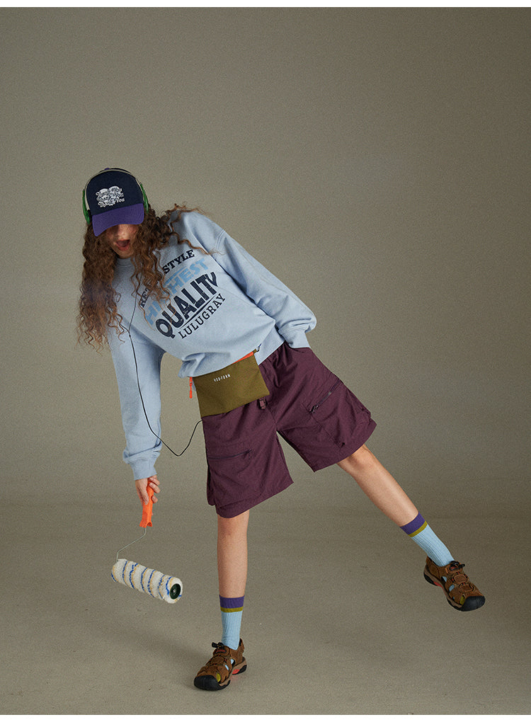 Lulugray Vintage Purple Cargo Shorts