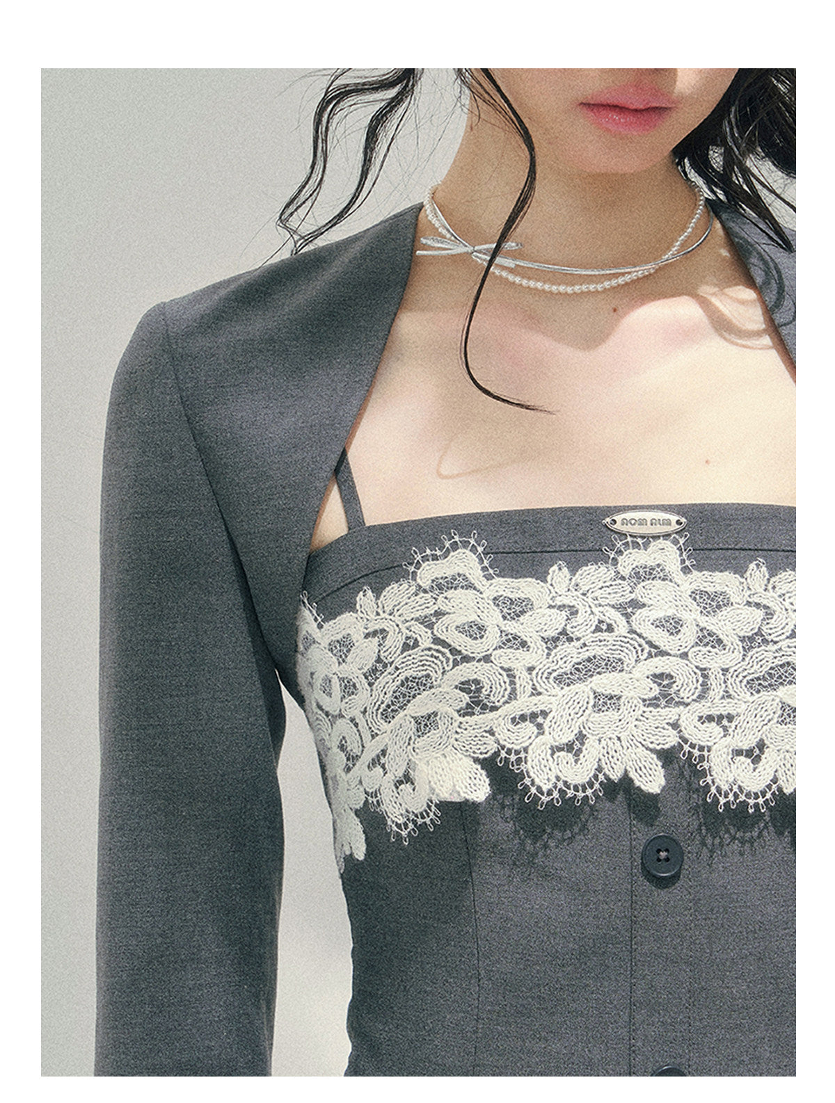 ShaoYeYan Aomalm Lace Undercurrent French Three-Piece Set