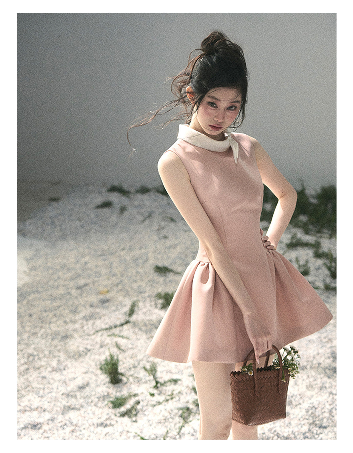 ShaoYeYan Aomalm Satin Knot Luxe Party Dress