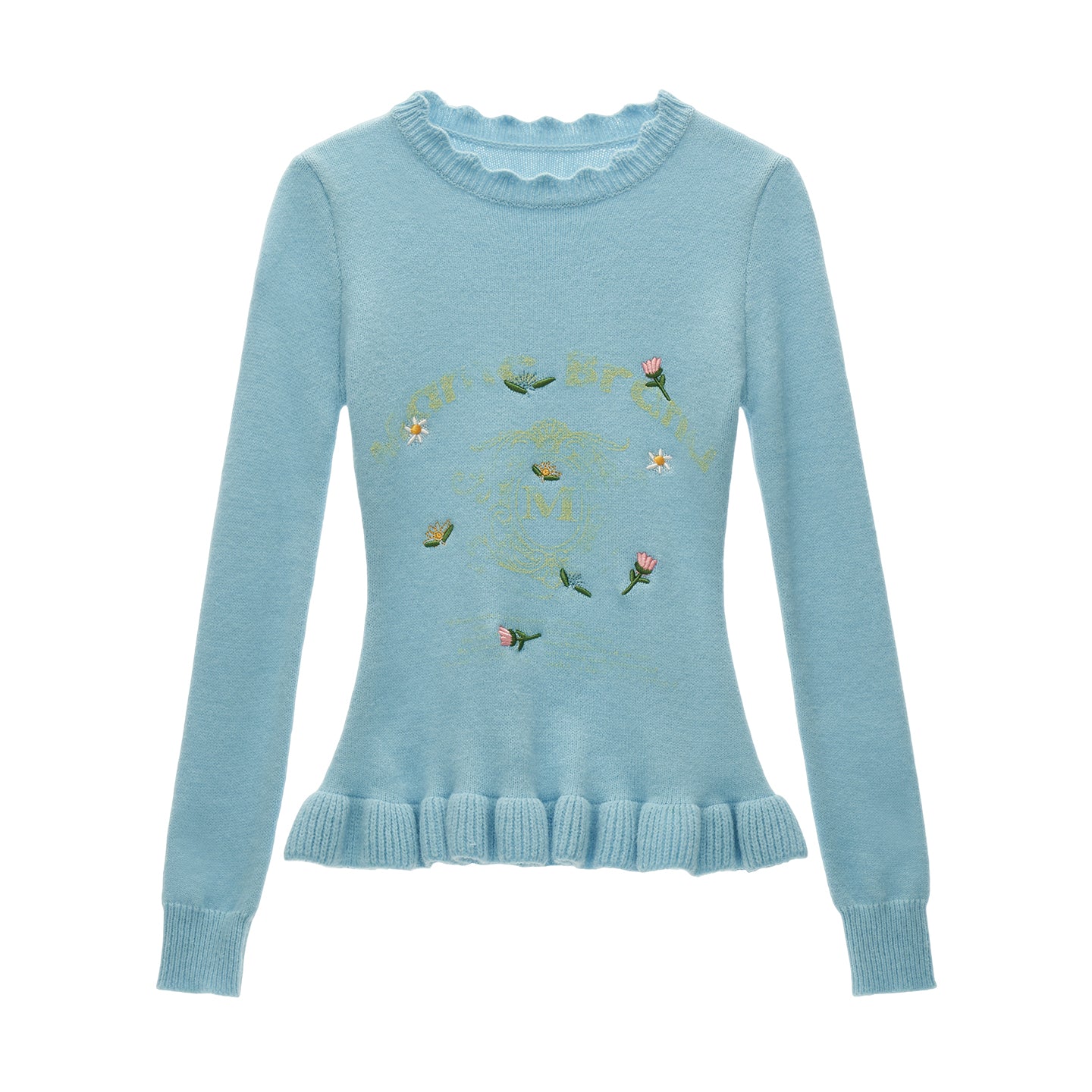 MAMC Floral Embroidery Print Base Layer Sweater