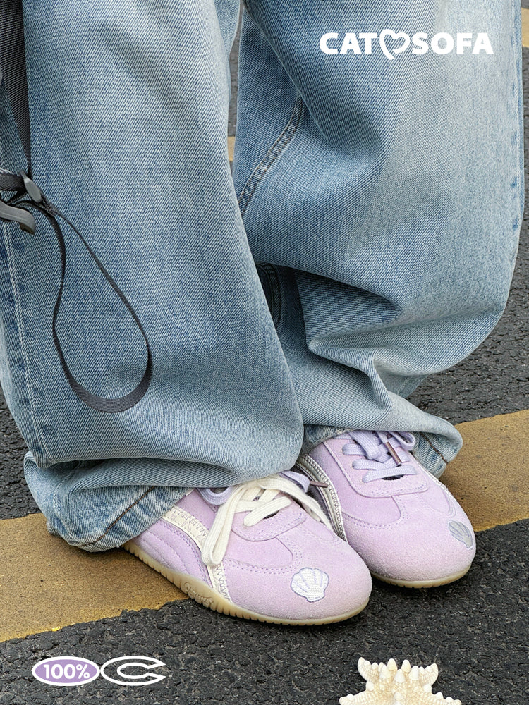 Cat&Sofa Seashell Violet Retro Sneakers