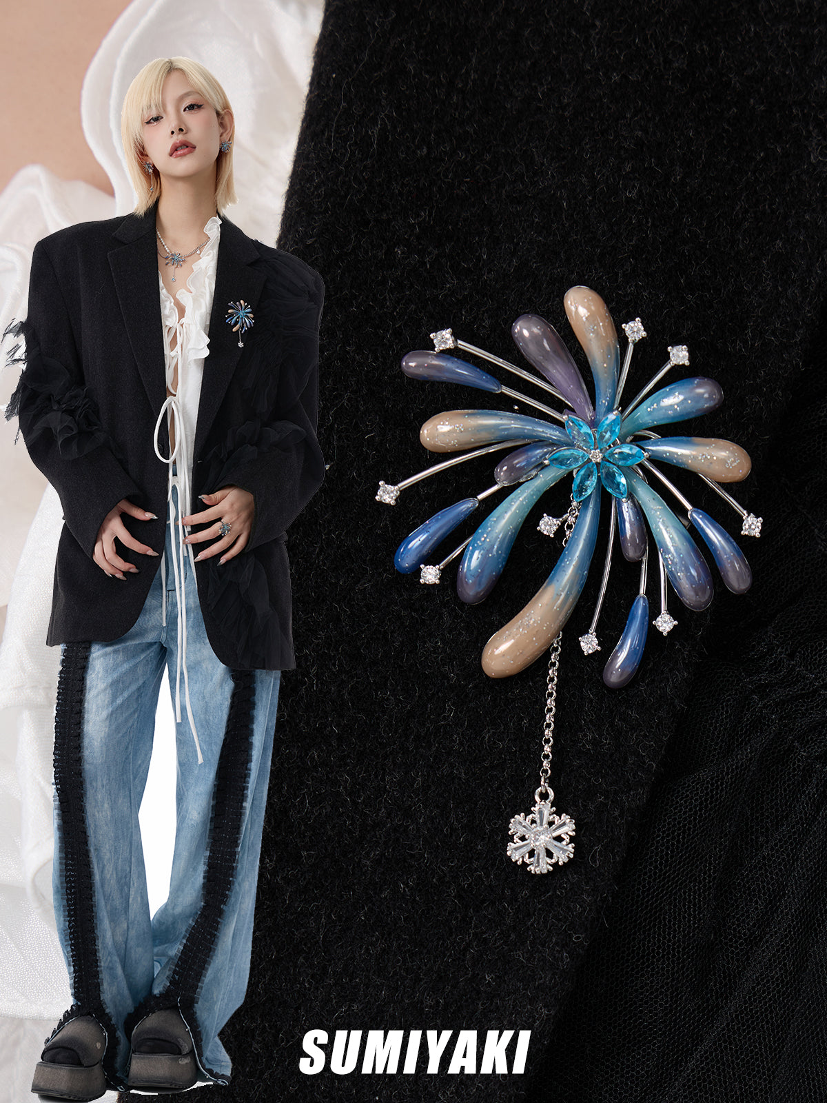 SUMIYAKI Handcrafted Fireworks Brooch