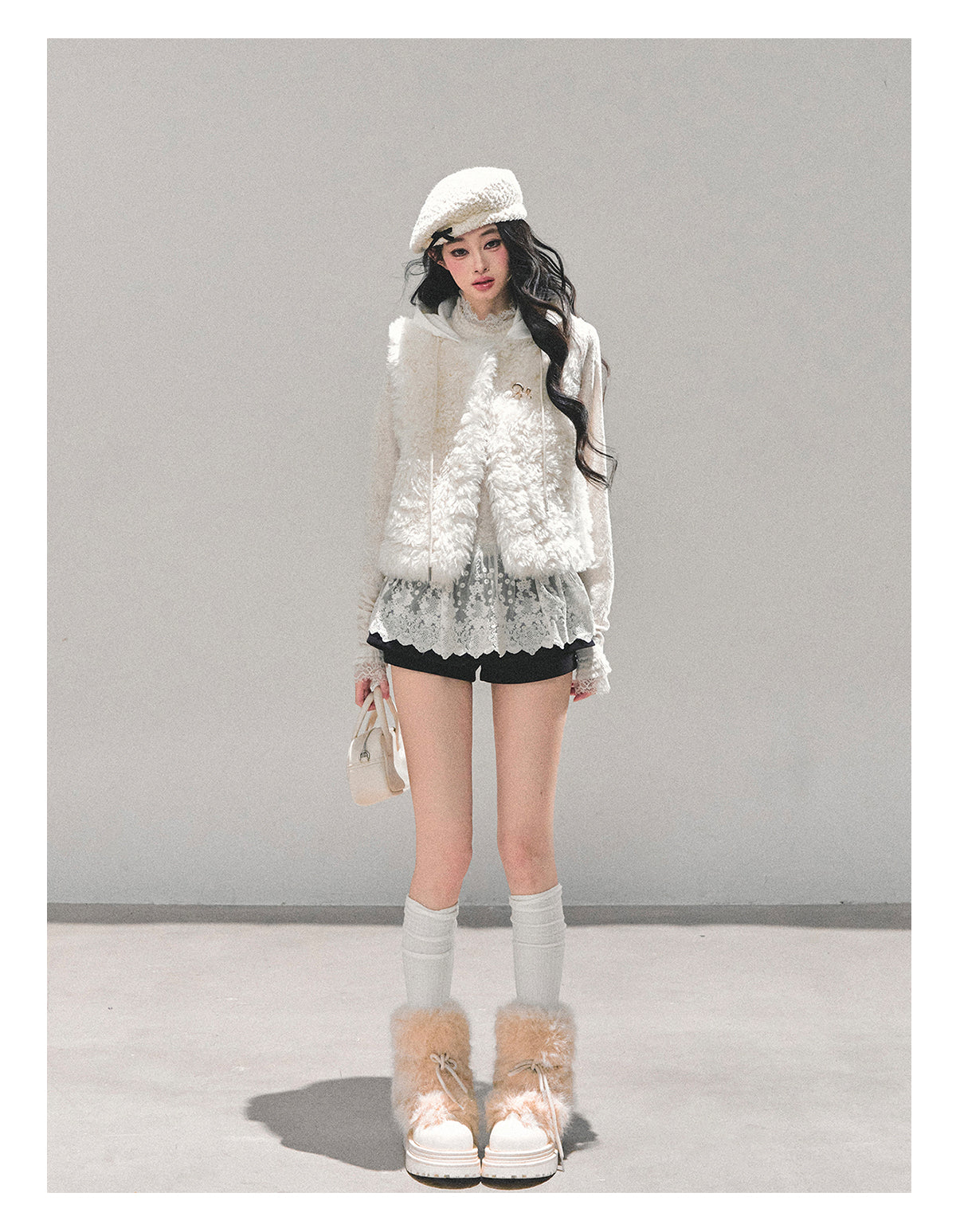 ShaoYeYan Light Snow Lamb Fur Vest