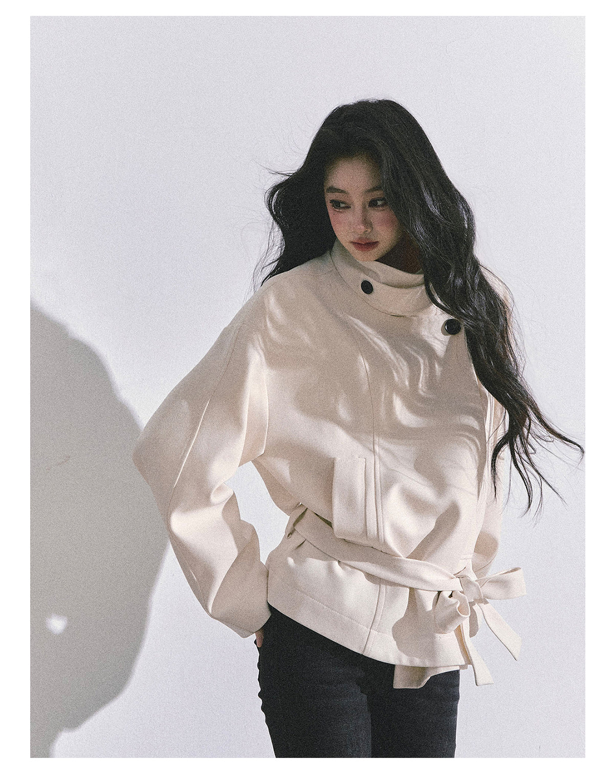 ShaoYeYan First Snow Melting Encounter French Style Stand Collar Coat
